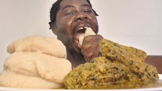 extremely Asmr mukbang Eating cowtail with big size of fufu and fishasmrmukbang food challenge [upl. by Kcirdehs]