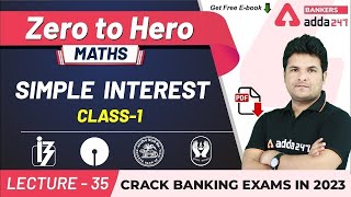 Simple Interest Class 1  Maths  Adda247 Banking Classes  Lec35 [upl. by Willman]