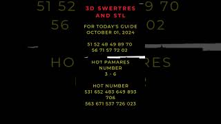 3D SWERTRES AND STL DAILY GUIDE  OCTOBER 01 2024 [upl. by Donegan797]