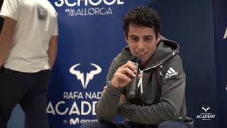 Jaume Munar chats with the players of the Rafa Nadal Academy by Movistar [upl. by Rhines]