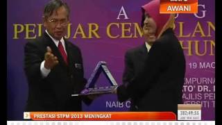 Prestasi STPM 2013 meningkat [upl. by Anertak991]