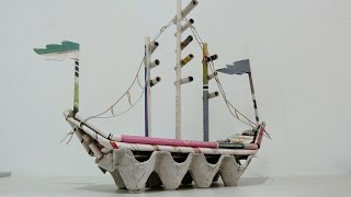 DIY Newspaper Crafts  How to make Pirate Ship [upl. by Tsirc432]