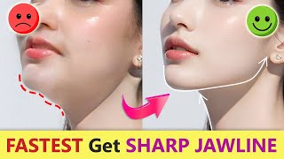 Fastest Way Get Sharp Jawline Permanent Rid Your DOUBLE CHIN  Face Rejuvenation Program [upl. by Aner]