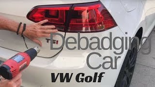 Debadging Car VW car emblem removal [upl. by Fonsie]