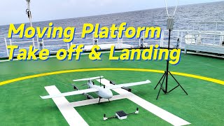 VTOL UAV takes off and lands automatically on moving platform  CUAV Raefly VT240 [upl. by Portingale408]