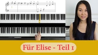 🌹Für Elise 🌹 Piano Tutorial für Anfänger Teil 1 von 3 [upl. by Annail]