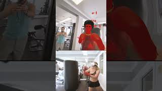 Neo Fitness Girl Fighting Her Punching Bag shortsviral [upl. by Oicatsana]