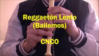 Reggaetón Lento Bailemos  CNCO con Flauta Dulce notas [upl. by Llenod]