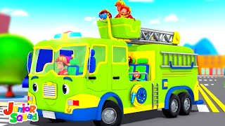 Wheels On The Firetruck Vehicle Songs and Nursery Rhymes for Kids [upl. by Nonahs958]