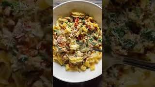 Healthy Creamy Tuscan Cascatelli Pasta Dinner  Kelseys Food Reviews [upl. by Taite996]