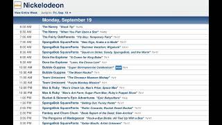 Nickelodeon Schedule September 19 2011 4K Sub Special [upl. by Nylorac507]