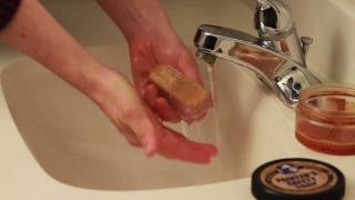 Cleaning hands with Ugly Dog Painters Safety Soap and a nail brush [upl. by Aniles808]