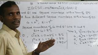 IGCSE mathematics Class 8 CAMBRIDGE IGCSE Chapter 1 Number Squares and Cubes math web 2022 [upl. by Eicyaj]