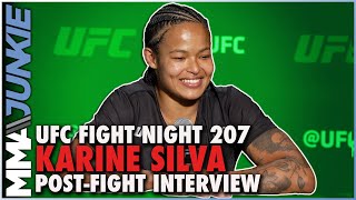 Karine Silva relishing special moment of winning UFC debut  UFCVegas56 [upl. by Tella125]