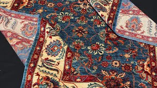 7×9 Blue Persian Floral Rug – An Elegant Masterpiece from Maymana Afghanistan [upl. by Eerot789]