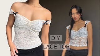 DIY Lace Top in 1 hour SEWING TUTORIAL [upl. by Wendeline90]