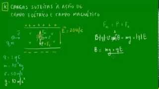 Cargas sujeitas à ação de campo magnético e campo elétrico [upl. by Nitsa]