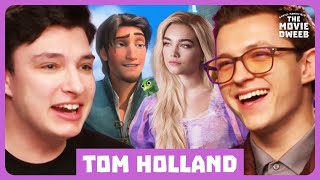 Tom Holland Talks Playing Flynn Rider In LiveAction Tangled 🐴  The Movie Dweeb [upl. by Diego575]