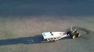 RC truck pulls boat on trailer [upl. by Nillor276]