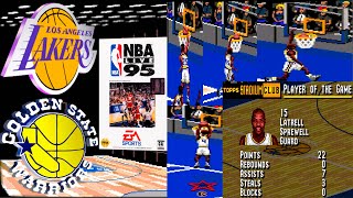 NBA Live 95 Genesis Los Angeles Lakers 1218 vs Golden State Warriors 195 Game 12 nbalive95 [upl. by Ayikan154]