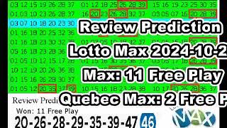 Review Winning Prediction Lotto Max for 20241029 [upl. by Anyrak]