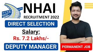 NHAI Recruitment 2022 for Deputy Manager Technical  Direct Selection  Jobs 2022 [upl. by Lardner]