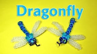 Rainbow Loom Designs DRAGONFLY Charm How To Make Loom Bands DIY Mommy [upl. by Sibie435]