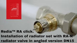 Redia™ RA click Installation of radiator set with RAN radiator valve in angled version DN15 [upl. by Cortie]