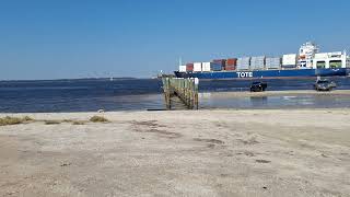 Inbound ContainershipMayport Fl Ship watching [upl. by Ycinuq]