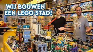 Onze nieuwe LEGO City stad met kermis treinen en veel MOCs  Timelapse van het bouwen [upl. by Favata]