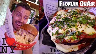 La PIZZA BURGER exclu à NEW YORK  Maxi Burger Mac amp Cheese  VLOG 601 [upl. by Yxel404]