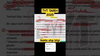 TYT 2025 TARİH NOKTA ATIŞI BİLGİLER tyt2025 tyttarih2025 [upl. by Radloff]