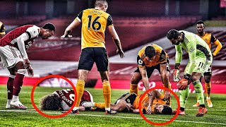 David Luiz and Raul Jimenez Injury Incident 😱 [upl. by Asseniv]