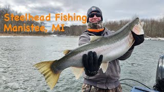 Steelhead Fishing Manistee Michigan with Rippin Drag Charters [upl. by Nallaf]