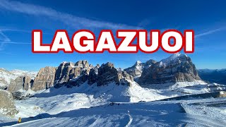 Lagazuoi  Armentarola ski Abfahrt  6 km Traumhaftes Ski fahren [upl. by Kym]