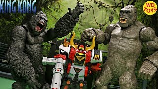 New King Kong VS Bull Megazord Power Rangers Super Samurai Skull Island Battle Unboxing Review [upl. by Oringa]