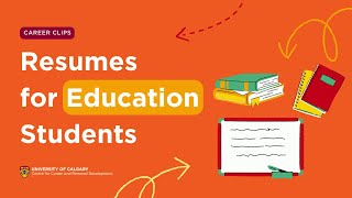 Career Clips  Resume for Education Students [upl. by Boonie337]