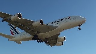 Air France Airbus A380 Landing at Los Angeles Airport full HD [upl. by Ennaeus]