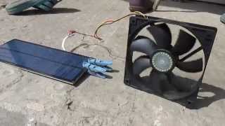 Solar Panel 18v 2wat Turns The Fan 12v  солнечная батарея крутит вентилятор [upl. by Aicillyhp]