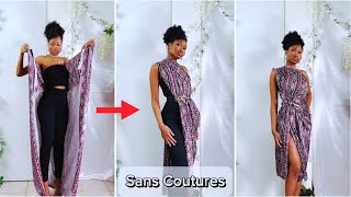 SANS COUTURES Créez ou Change une Robe  NoSew Dress DIY ✨ [upl. by Osnohpla]