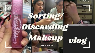 Sorting and Discarding my Makeup  Vlog  The Spicy Brush [upl. by Ahsias226]