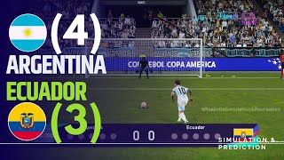 Penalty shootout ⚽ Argentina 43 Ecuador 🏆 AMERICA CUP 2024  Video game simulation [upl. by Boot]