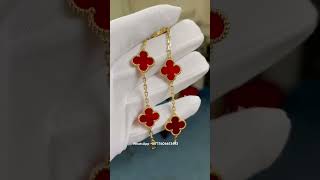 Custom Made Van Cleef Arpels Vintage Alhambra Bracelet 18ak Yellow Gold Carnelian Stone [upl. by Lorollas]