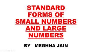 Standard form of small and large numbers ll Standard form of numbers ll [upl. by Sabec483]