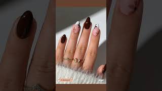 capcut nails inspogirl aesthetic shortsfeed brown brownnails fallseason fallnails [upl. by Laamak]