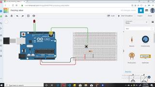 Arduino Tutorials Control a LED with a push Button  tinkercad [upl. by Anival239]