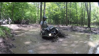 Grizzlys and Honda Livin Rack Deep Embarrass River ATV Park PT 1 [upl. by Maillil]