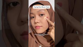 Trying viral blush hack Kirakira worth to try ga ya 🫣 somethinc blushhack makeuphack [upl. by Ashman173]