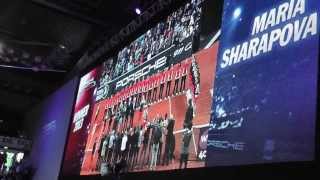 Maria Sharapova vs Li Na winner ceremony Part 2  Porsche Tennis Grand Prix 2013 [upl. by Crotty272]