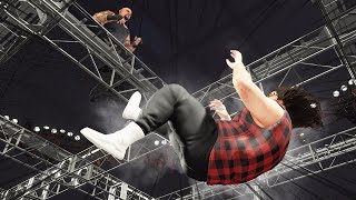 I Chokeslamed Mick Foley Through HIAC Roof in 13 WWE Games [upl. by Yelrak926]